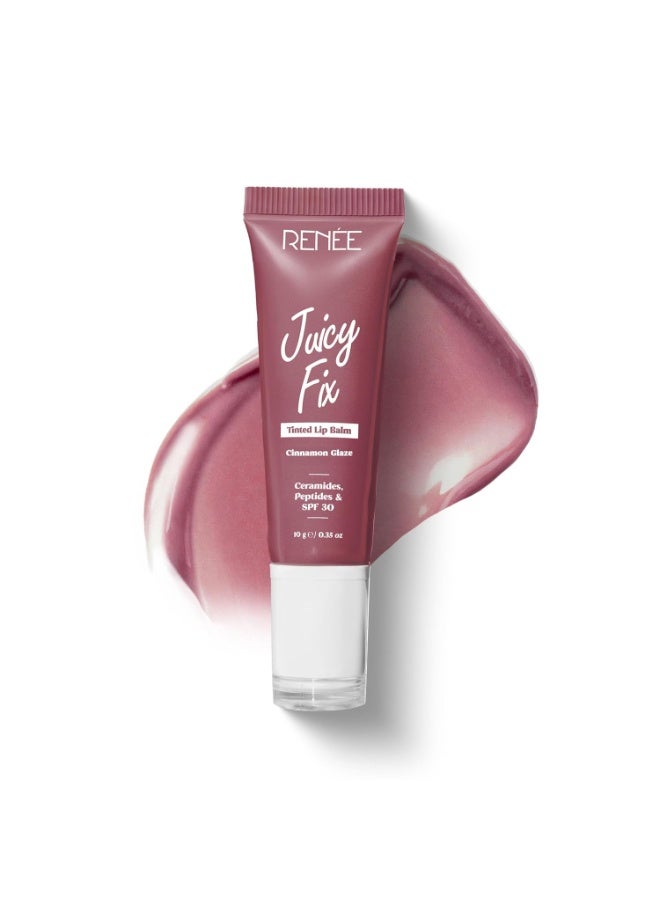 رينيه مرطب شفاه ملون من رينيه جوسي فيكس - بنكهة القرفة | لمسة نهائية لامعة وبراقة | يحمي الشفاه بعامل حماية من الشمس 30 | يُصلح ويغذي الشفاه الجافة والمتقشرة | غني بالببتيدات والسيراميدات وحمض الهيالورونيك | 10 غرام - Image 1